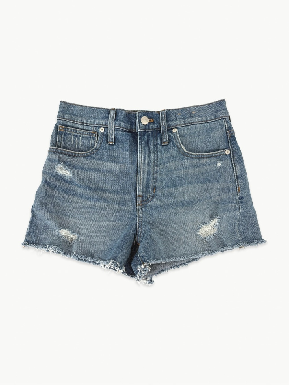Madewell The Perfect Jean Shorts Size 27 in Snyder Wash Denim Raw Hem Casual